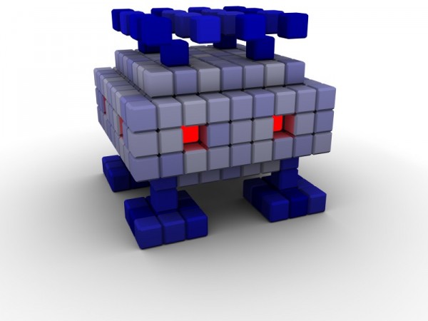 High quality render of a  Voxelien