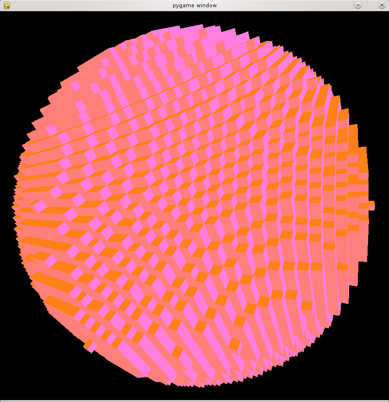 Voxel sphere rendered by Python